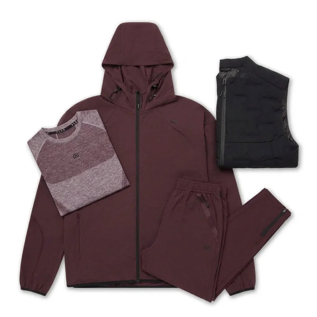 Flux Men's 4 Piece Co Ord Set Grape Jacket, Gilet, T-Shirt & Pant