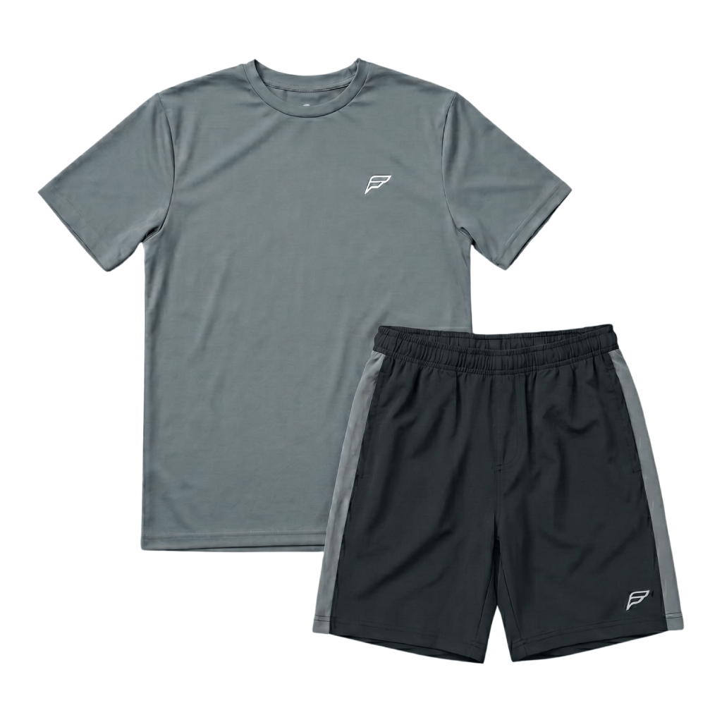 Frequency Junior's 2 Piece Co Ord Set Grey T-Shirt & Shorts