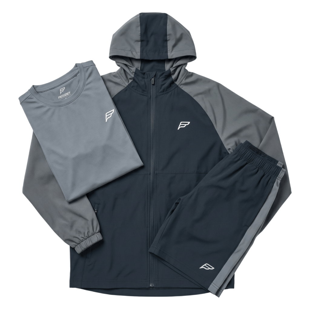 Frequency Junior's 3 Piece Co Ord Set Grey Jacket, T-Shirt & Shorts