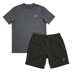 Frequency Men's 2-Piece Co-Ord Set – Carbon/Black   (T-Shirt & Shorts)