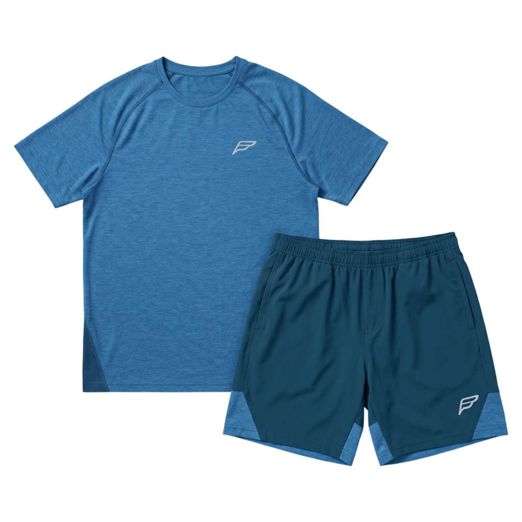 Frequency Men's 2 Piece Co Ord Set Dark Blue/Navy T-Shirt & Shorts