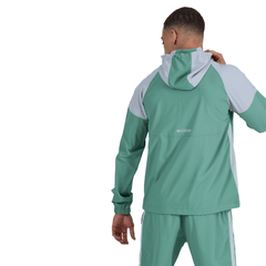 Frequency Men's 3 Piece Co Ord Set Green/Grey Jacket, T-Shirt & Shorts