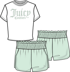 Juicy Couture Shirred Tee/Short Set Junior