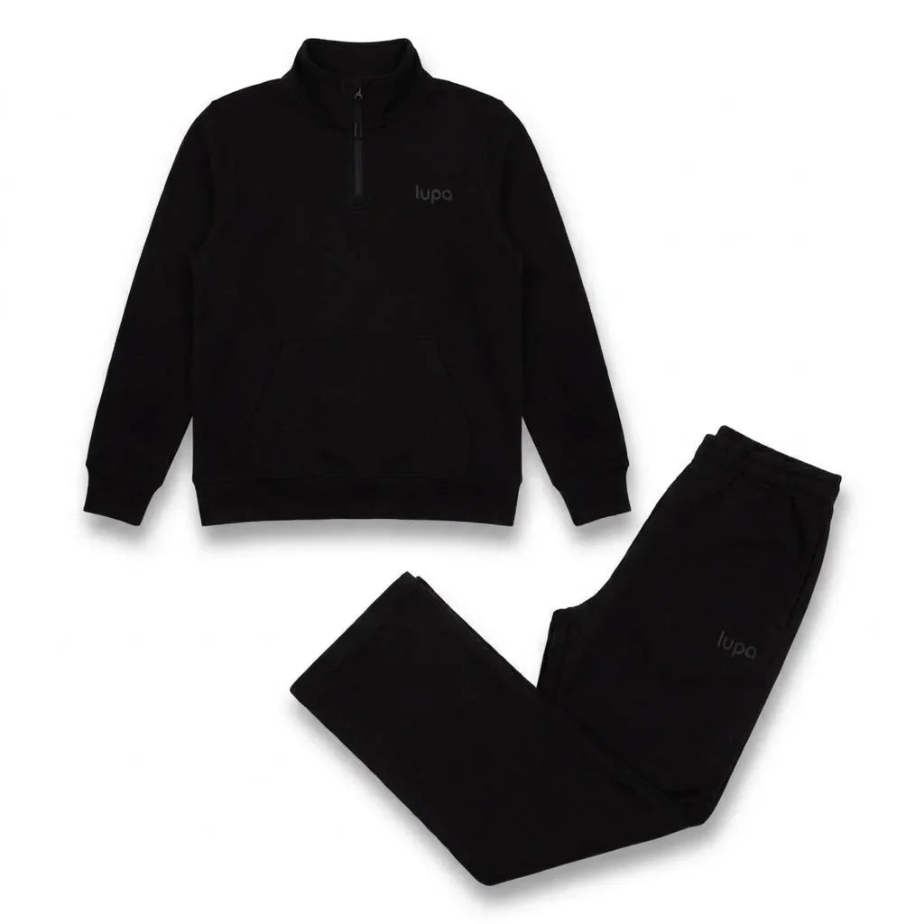 Lupa Junior's 2 Piece Co Ord Set Black 1/4 Zip Top & Pants