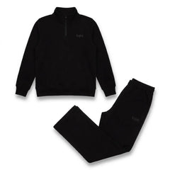 Lupa Junior's 2 Piece Co Ord Set Black 1/4 Zip Top & Pants