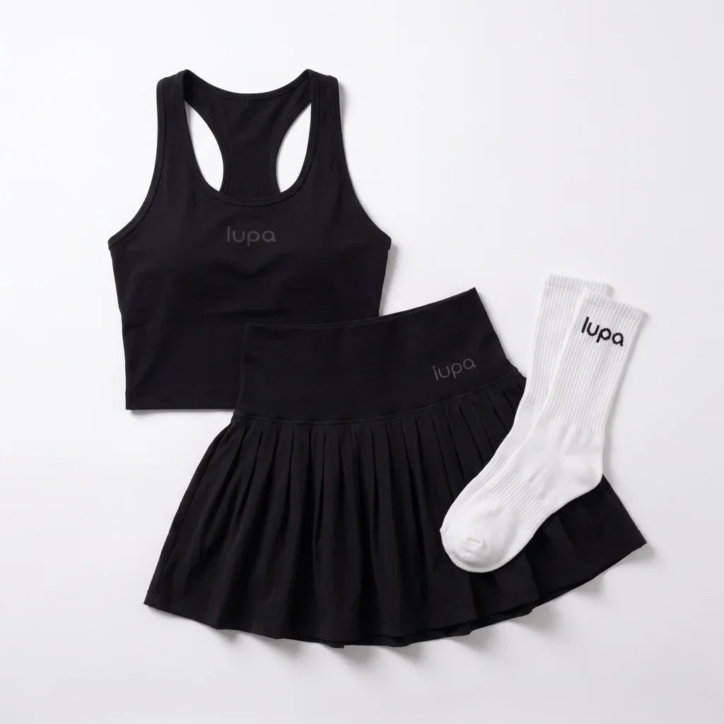 Lupa Junior's 2 Piece Co Ord Set Black Vest & Skort