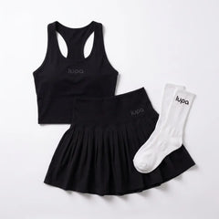 Lupa Junior's 2 Piece Co Ord Set Black Vest & Skort