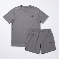 Lupa Junior's 2 Piece Co Ord Set Mid Grey T-Shirt & Shorts