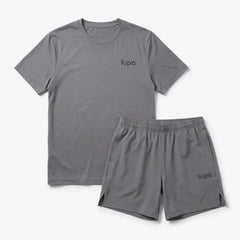 Lupa Junior's 2 Piece Co Ord Set Mid Grey T-Shirt & Shorts