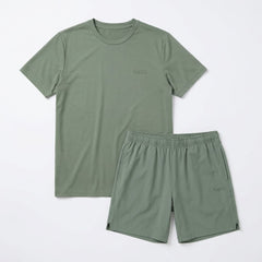 Lupa Junior's 2 Piece Co Ord Set Olive T-Shirt & Shorts