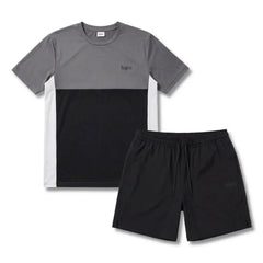 Lupa Men's 2 Piece Co Ord Set Black/Grey T-Shirt & Short