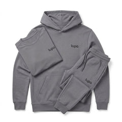 Lupa Men's 3 Piece Co Ord Set Mid Grey Hoodie, T-Shirt & Pant