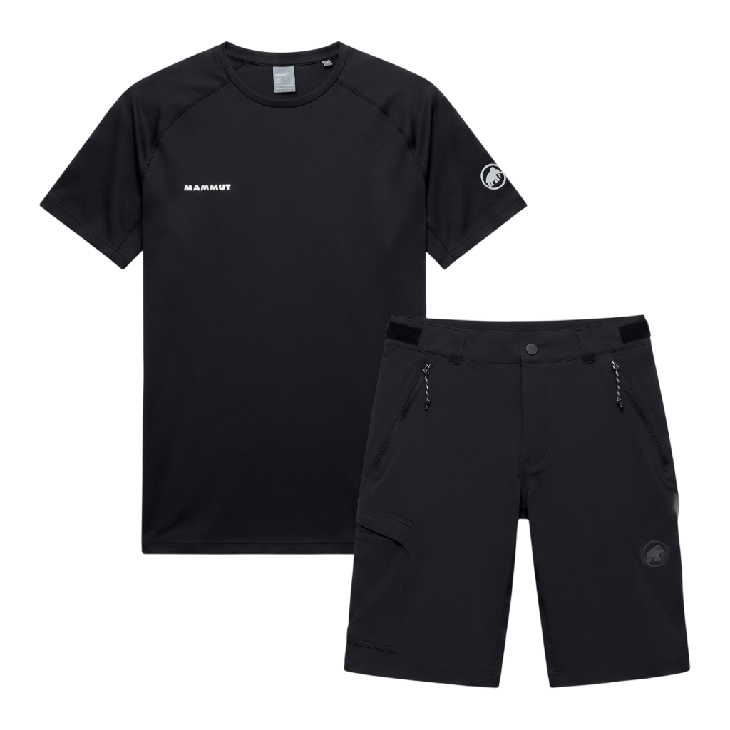 Mammut Men's 2 Piece Co Ord Set Black T-Shirt & Shorts