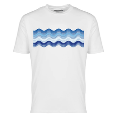 Moda Bandidos Men's 2-Piece Co-Ord Set – White/Blue/Light Blue   (T-Shirt & Shorts)