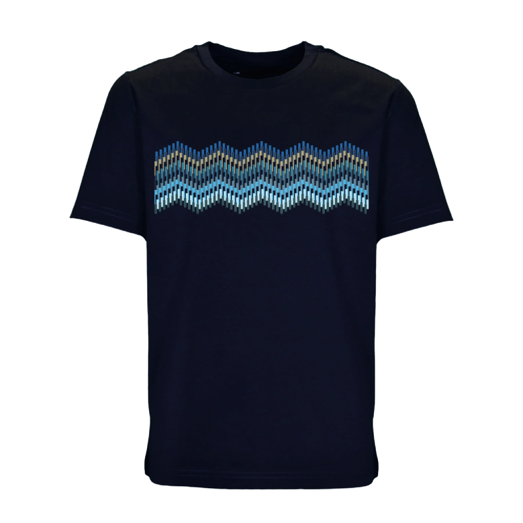 Moda Bandidos Line Zig Navy Bar T-Shirt Junior