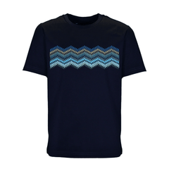 Moda Bandidos Line Zig Navy Bar T-Shirt Junior