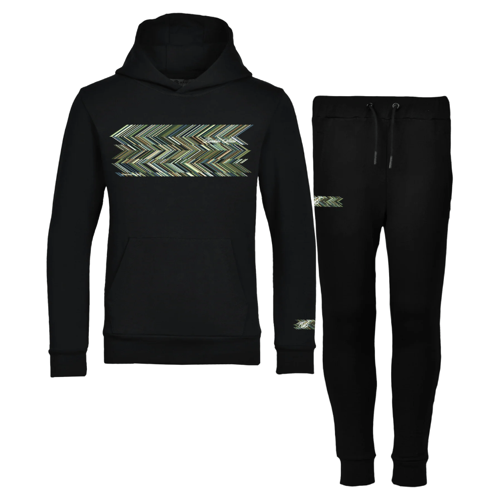 Moda Bandidos Shear Zig Green Tracksuit Junior