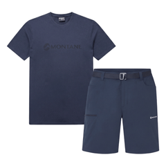 Montane Men's 2 Piece Co Ord Set Eclipse Blue T-Shirt & Shorts