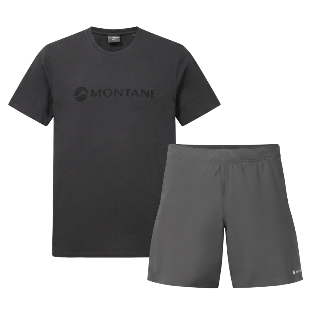 Montane Men's 2 Piece Co Ord Set Midnight Grey T-Shirt & Shorts