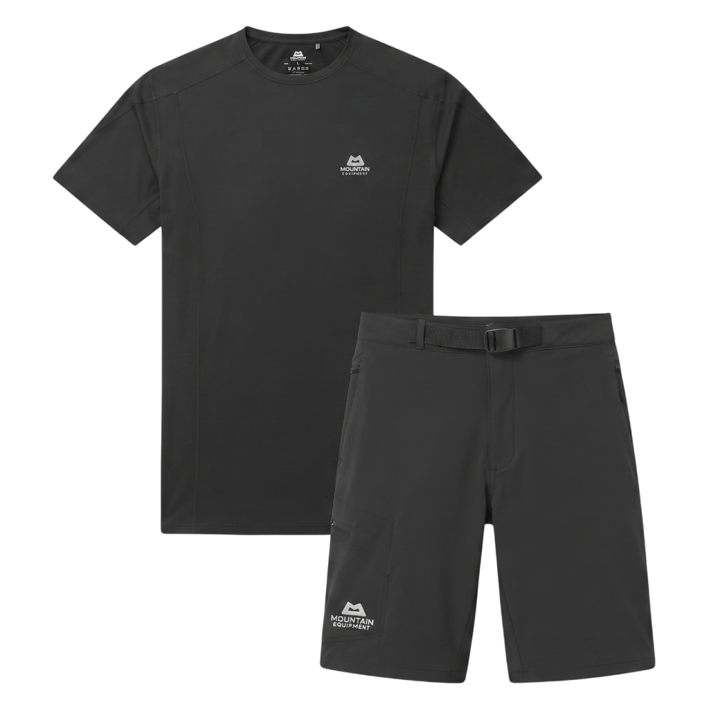 Mountain Equipment Men's 2 Piece Co Ord Set Black T-Shirt & Shorts