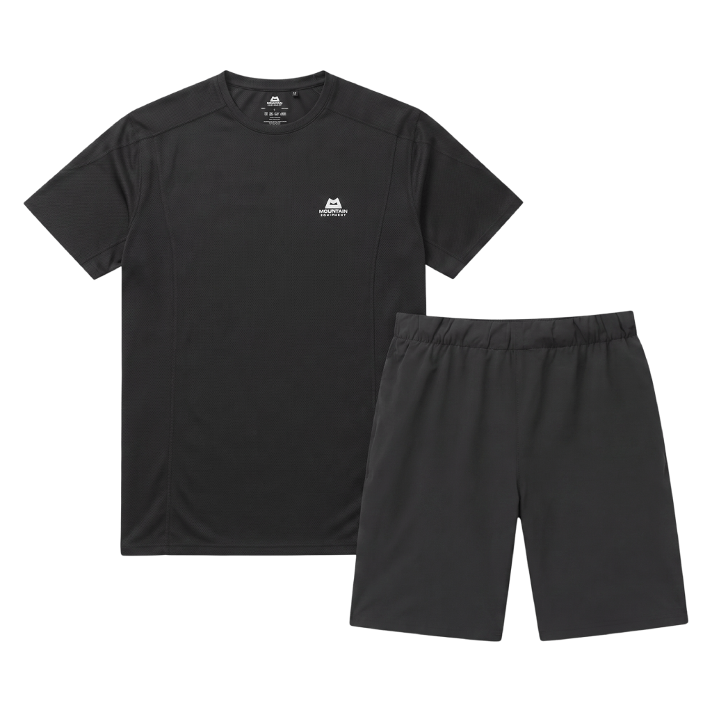 Mountain Equipment Men's 2 Piece Co Ord Set Black T-Shirt & Shorts