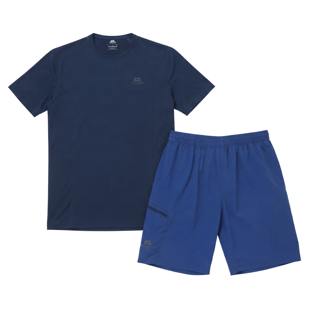 Mountain Equipment Men's 2 Piece Co Ord Set Navy/Admiral Blue T-Shirt & Shorts