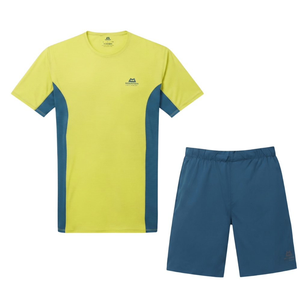 Mountain Equipment Men's 2 Piece Co Ord Set Vine Green/Maj Blue T-Shirt & Shorts