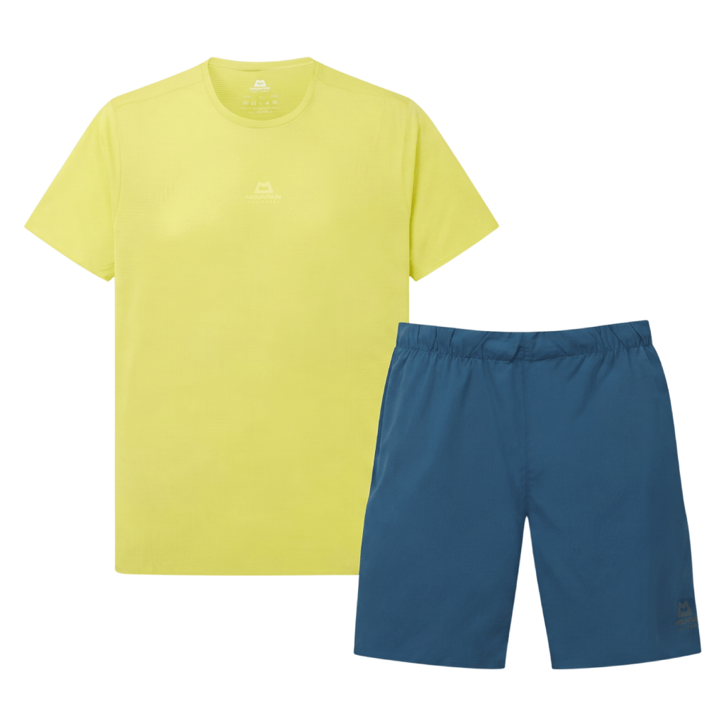Mountain Equipment Men's 2 Piece Co Ord Set Vine Green/Maj Blue T-Shirt & Shorts