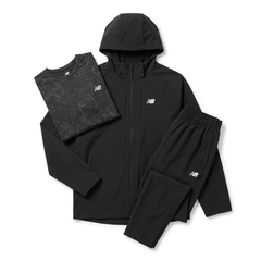 New Balance Men's 3-Piece Co Ord Set Black/Grey Jacket, T-Shirt & Pant