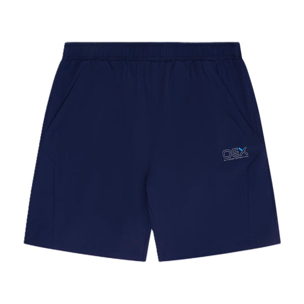 OEX Mens 3 Piece Co Ord Set Blue/Navy shorts with pockets, sporty design for comfort and casual wear.