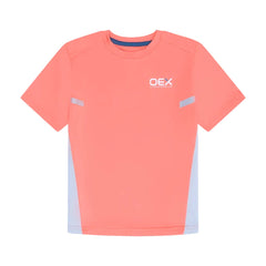 OEX Boy's 2-Piece Co-Ord Set – Coral/Light Grey   (T-Shirt & Shorts)