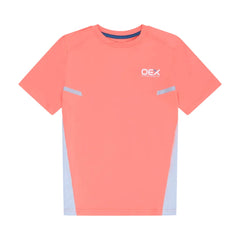 OEX Junior's 2-Piece Co-Ord Set – Coral/Light Grey   (T-Shirt & Shorts)