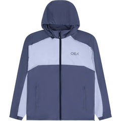 OEX men's 3-piece co-ord set charcoal jacket with grey panels and hood for athletic wear.