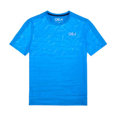 OEX Mens 3 Piece Co Ord Set Navy/Azure T-Shirt in vibrant blue, part of the matching set for outdoor activities.