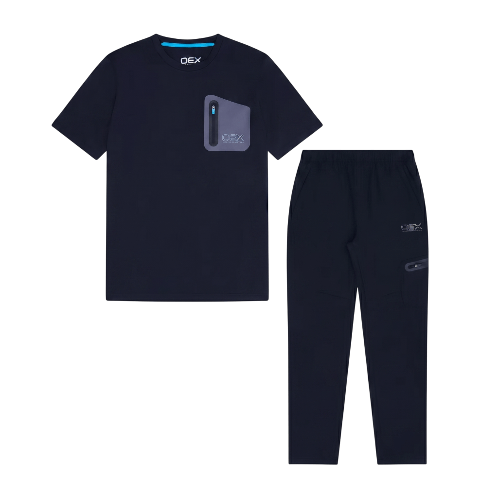 OEX Junior's 2 Piece Co Ord Set Black T-Shirt & Pants