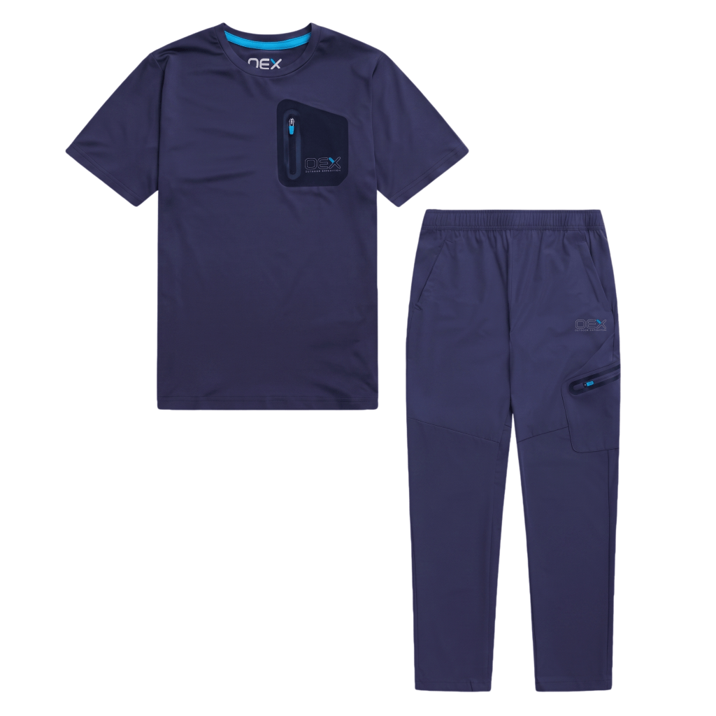 OEX Junior's 2 Piece Co Ord Set Blue T-Shirt & Pants