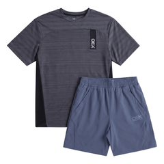 OEX Junior's 2-Piece Co-Ord Set – Charcoal   (T-Shirt & Shorts)