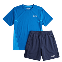 OEX Junior's 2-Piece Co-Ord Set – Dark Blue/Azure/Midnight   (T-Shirt & Shorts)