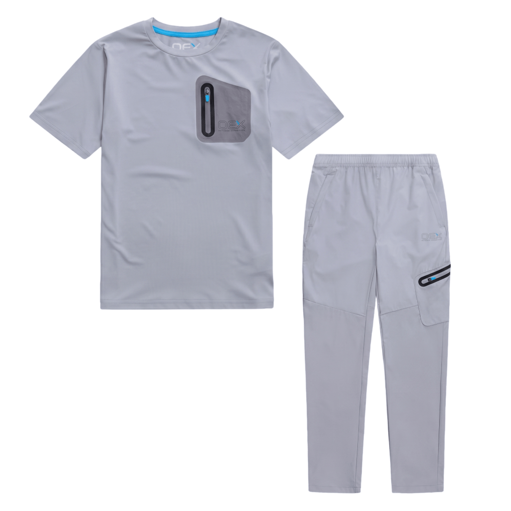 OEX Junior's 2 Piece Co Ord Set Grey T-Shirt & Pants