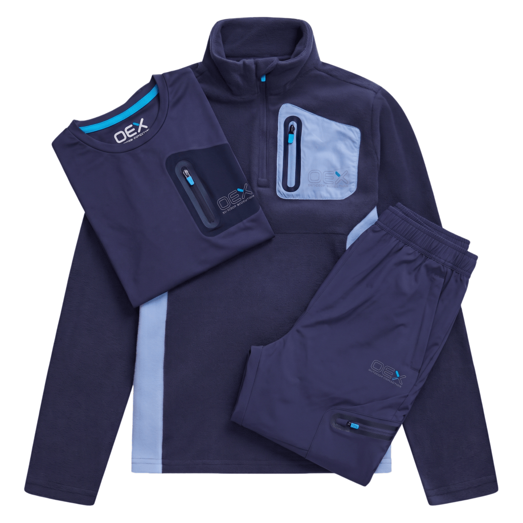 OEX Junior's 3 Piece Co Ord Set Blue Top, T-Shirt & Pants