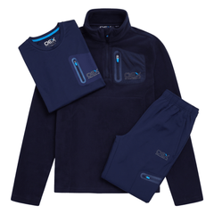 OEX Junior's 3 Piece Co Ord Set Navy Top, T-Shirt & Pants