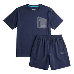 OEX Men's 2-Piece Co-Ord Set – Black   (T-Shirt & Shorts)