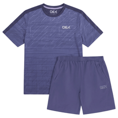 OEX Men's 2-Piece Co-Ord Set – Dusky Blue   (T-Shirt & Shorts)