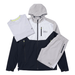 OEX Mens 3 Piece Co Ord Set Black/Taupe Jacket, T-Shirt & Shorts displayed on a white background.