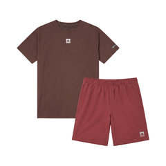 Reflect Men's 2 Piece Co Ord Set Maroon T-Shirt & Shorts