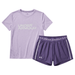 Under Armour Junior's 2 Piece Co Ord Set Purple T-Shirt & Shorts