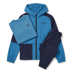 Under Armour Junior's 3 Piece Co Ord Set Blue/Black Jacket, T-Shirt & Pant