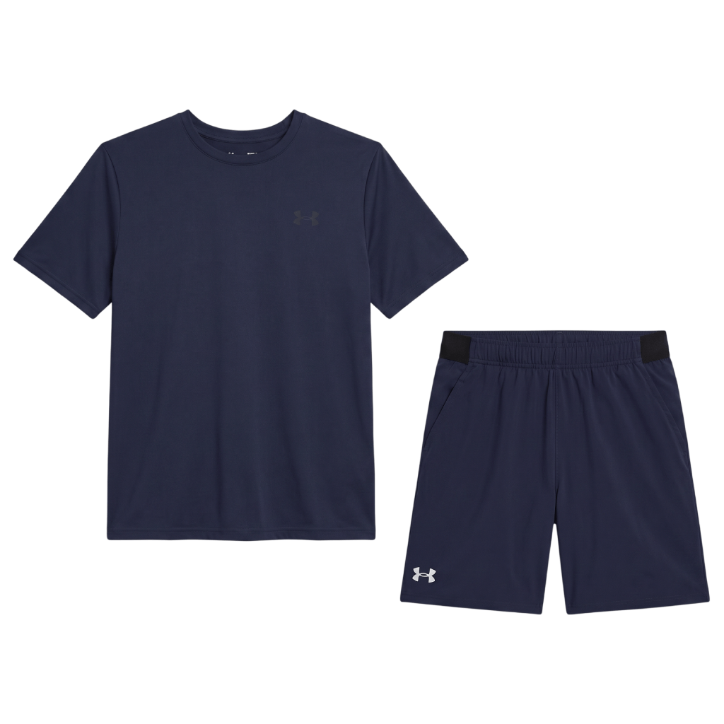 Under Armour Men's 2 Piece Co Ord Set Blue/Navy T-Shirt & Shorts