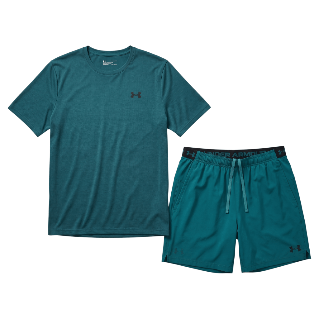 Under Armour Men's 2 Piece Co Ord Set Dark Green T-Shirt & Shorts