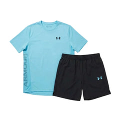 Under Armour Men's 2 Piece Co Ord Set Fresco Blue/Black T-Shirt & Shorts